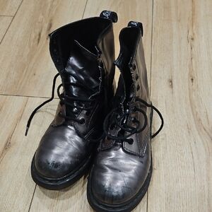 Black Lace-Up Combat Boots